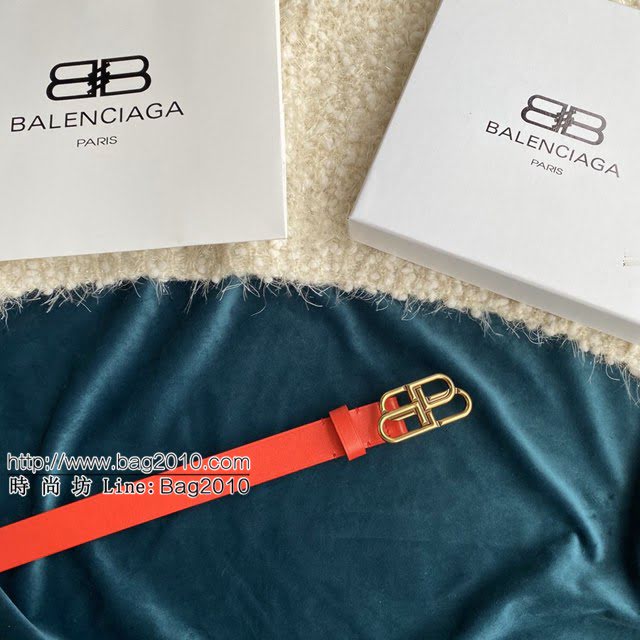 Balenciaga女士皮帶 巴黎世家BB經典logo扣腰帶 巴黎世家小牛皮皮帶  jjp1129